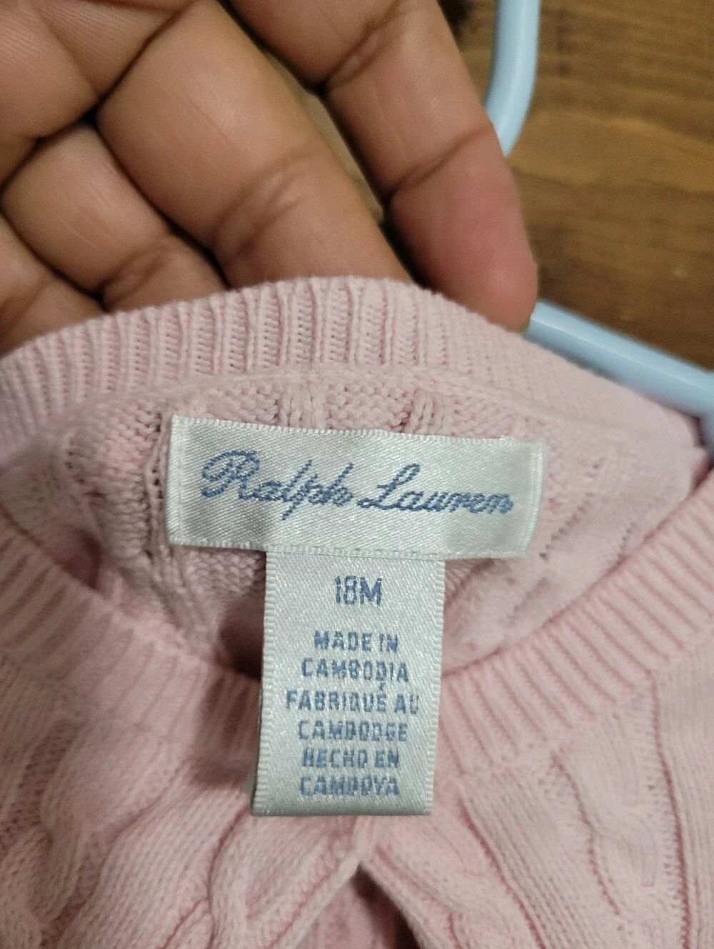 Ralph Lauren Pink Cable-Knit Cottage Preppy Cardigan 18 Months